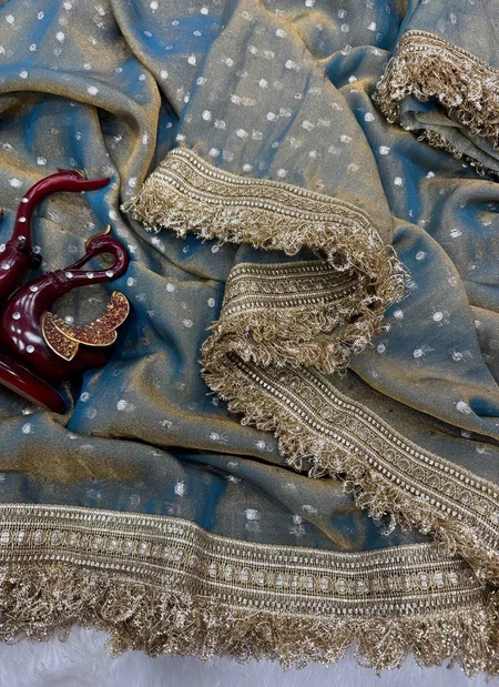 Jr 676 Moss Silk With Jaquard Butti Saree Wholesale Clothing Distributors In India
